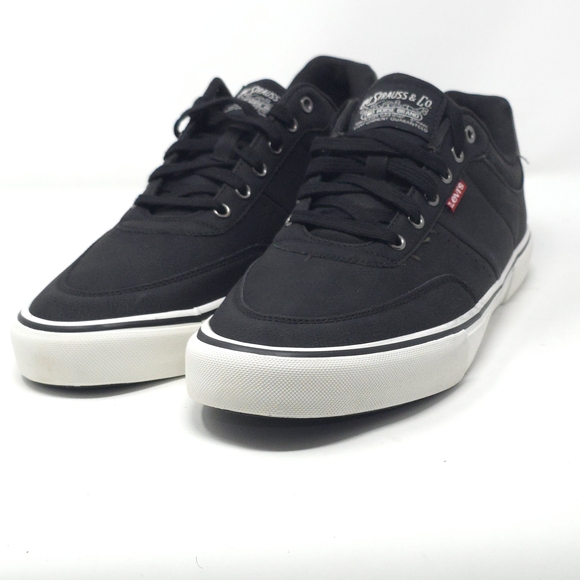 Levi's Other - Levi’s Drive Lo Black Synthetic Leather Lace-Up Sneakers Size 11M